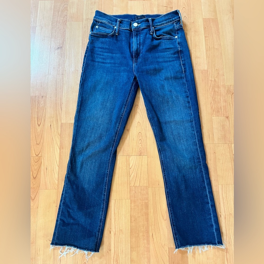 MOTHER Women's The Mid Rise Dazzler Ankle Fray Nothing Between Us Jeans - Picture 2 of 8